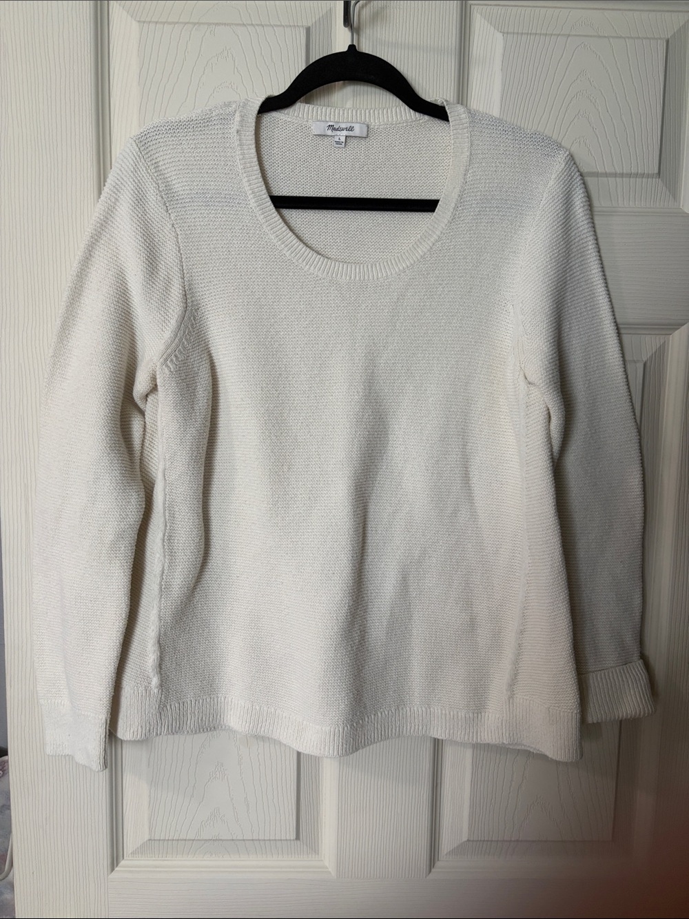Madewell Ivory Crewneck Sweater - Classic Scoop Neck
